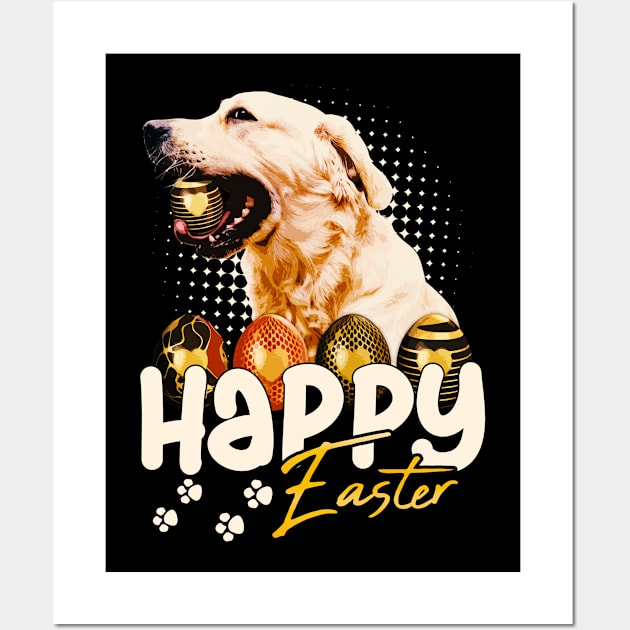 Golden Retriever Easter Shirt Wall Art by jhay_41